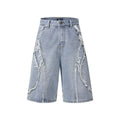 High-Street Nostalgic Washed Straight-Leg Sophisticated Casual Short Denim Jeans