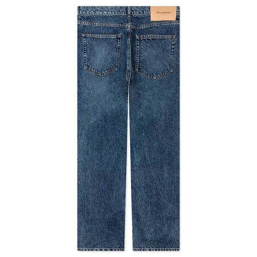 5 Pocket Straight Leg Trousers - Mid Blue