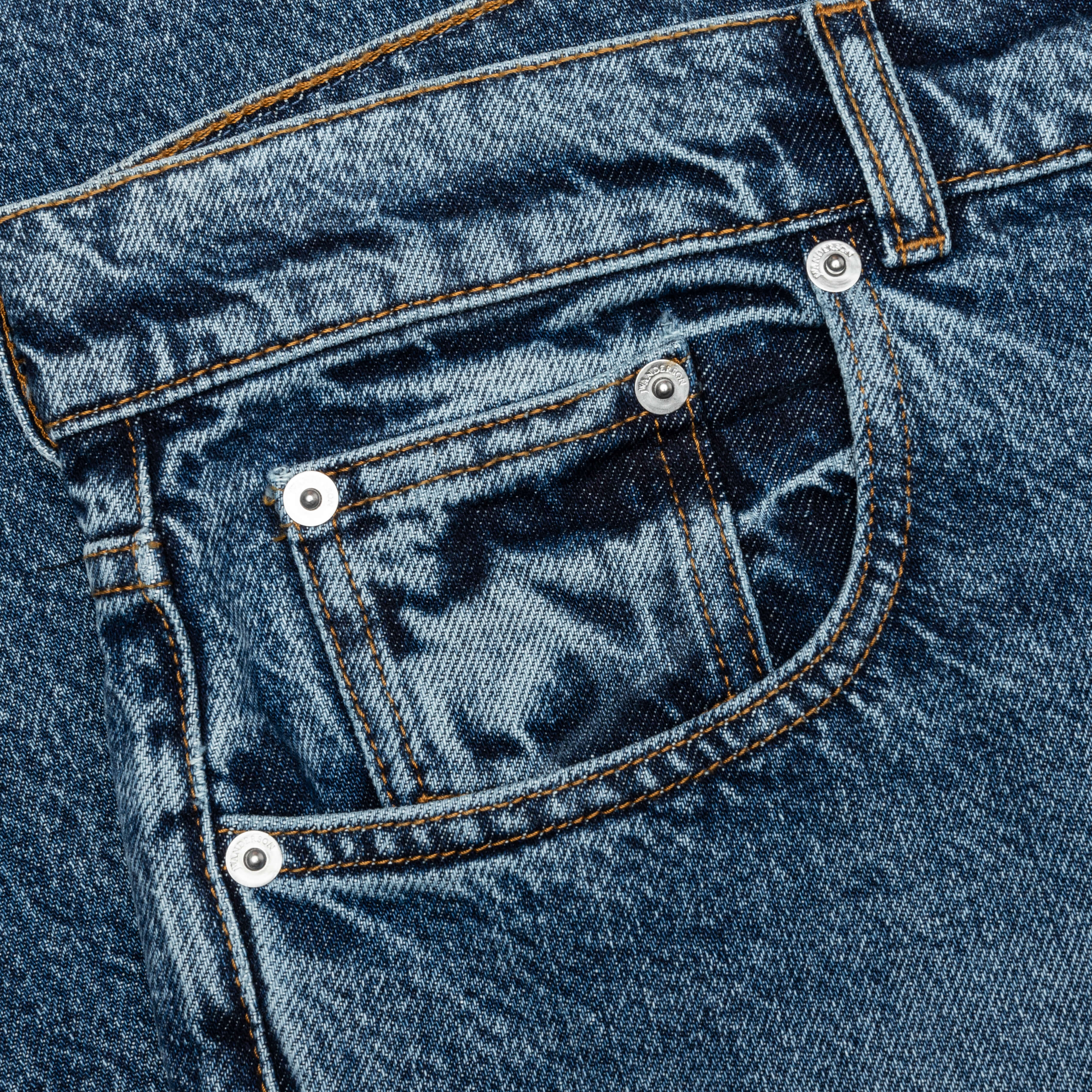 5 Pocket Straight Leg Trousers - Mid Blue