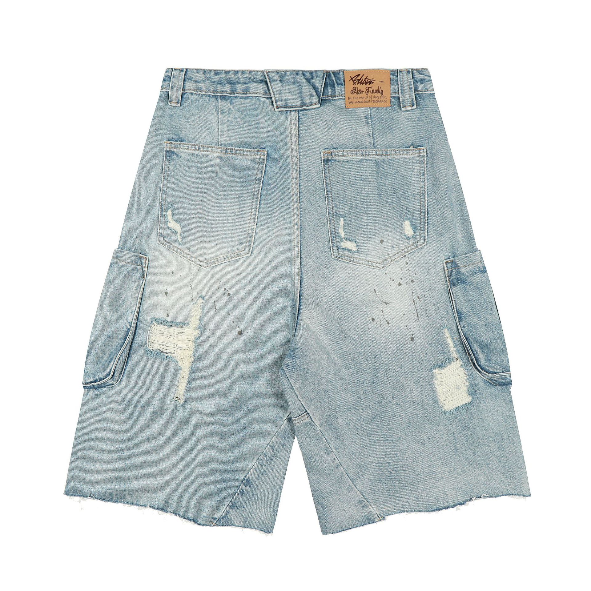 Vintage Ripped Jeans Womens Loose-fit Casual High-waisted Pants