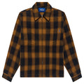 Brushed Flannel Shirt Jacket - Orange Multi