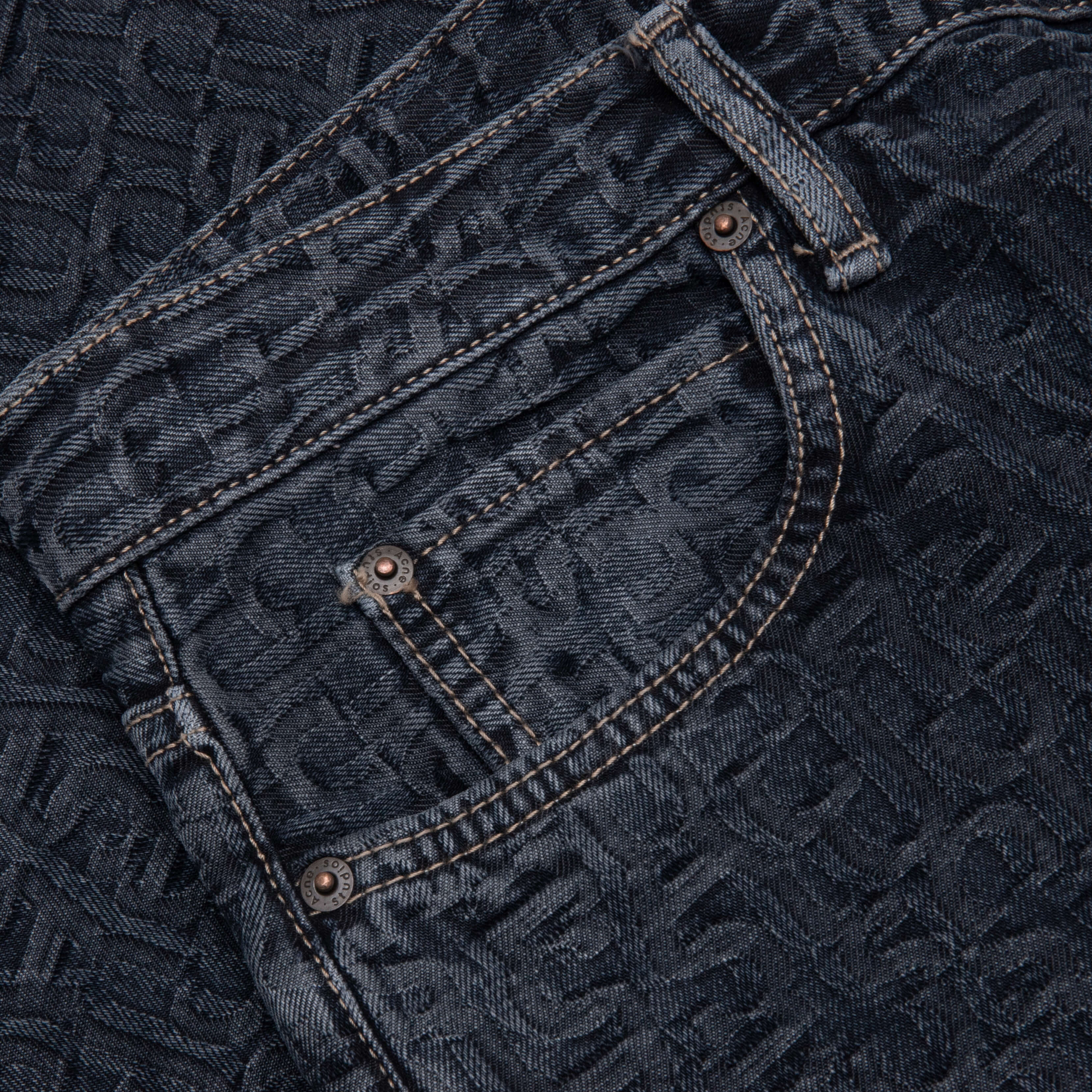 Baggy Fit Jeans 1981M Monogram - Blue/Black