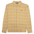 Check Flannel Button-Up Shirt - Brown/Orange