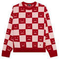 Crew Neck Wool Sweater - Deep Red/Faded