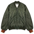 Satin Bomber Jacket - Olive Green