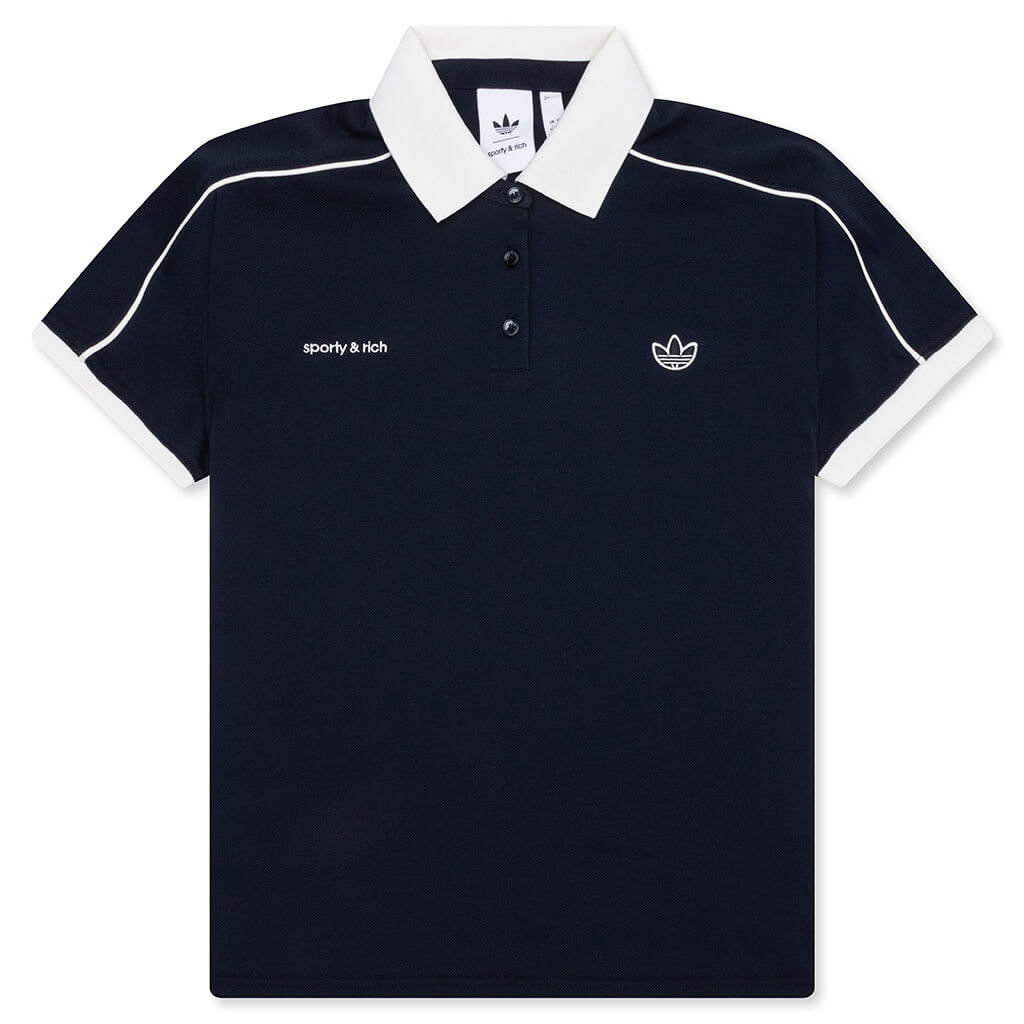 Women's Adidas x Sporty & Rich Polo T-Shirt - Night Navy