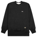 Fleece Crewneck with Waffle - Anthracite Black