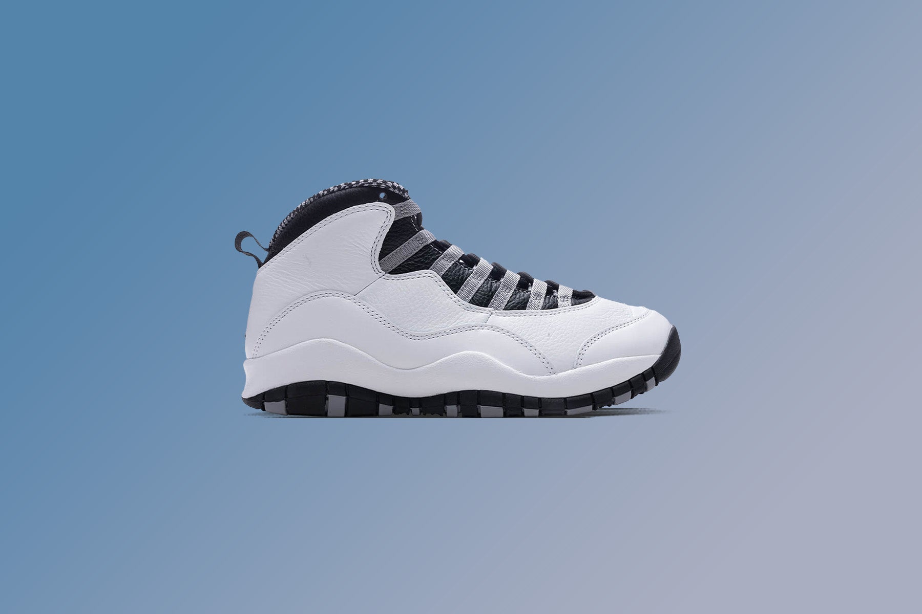 Air Jordan 10 Retro 'Steel' - White/Black/Light Steel Grey/Dark Powder Blue