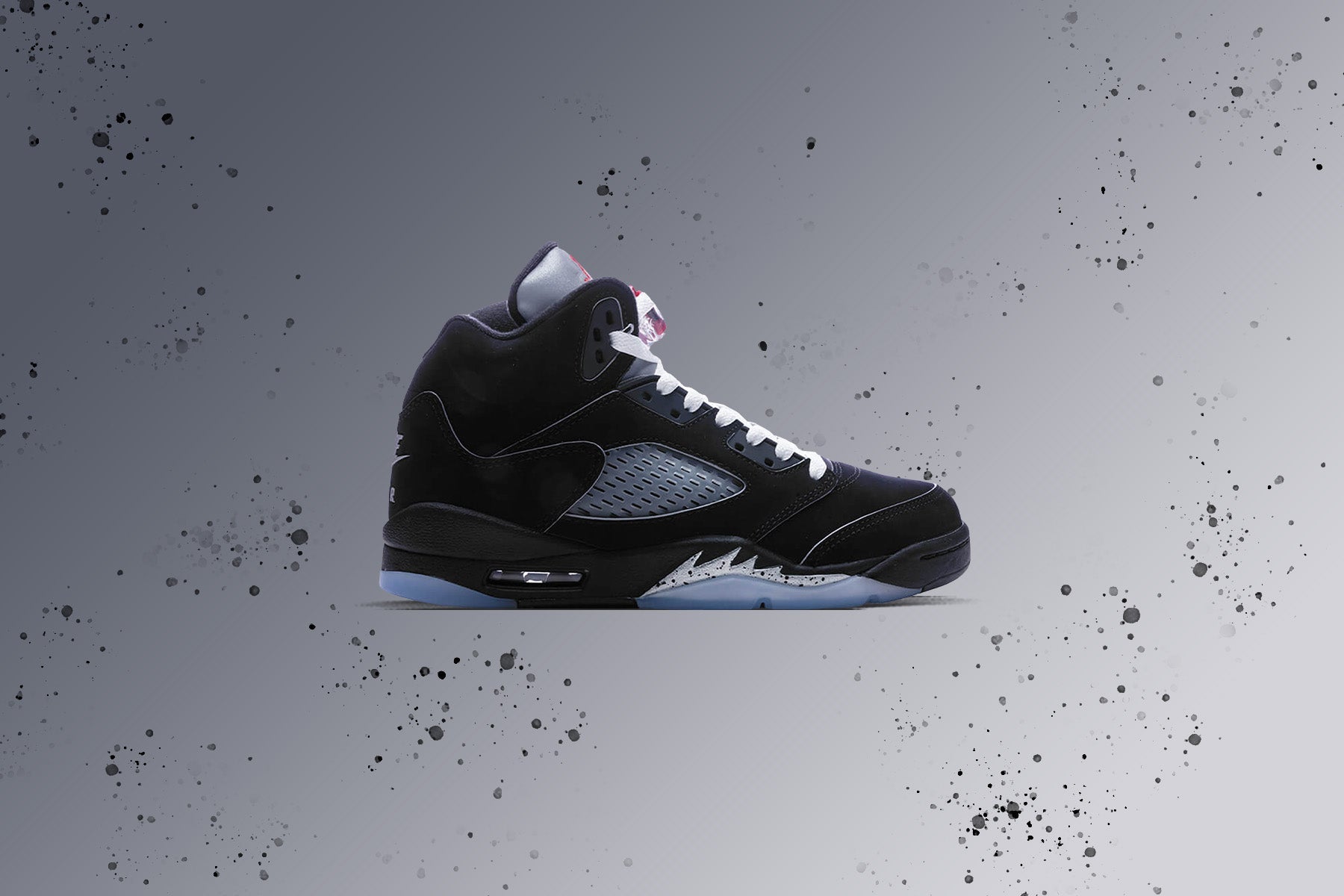 Air Jordan 5 Retro OG 'Black Metallic Reimagined' (GS) - Black/White/Metallic Silver/Fire Red