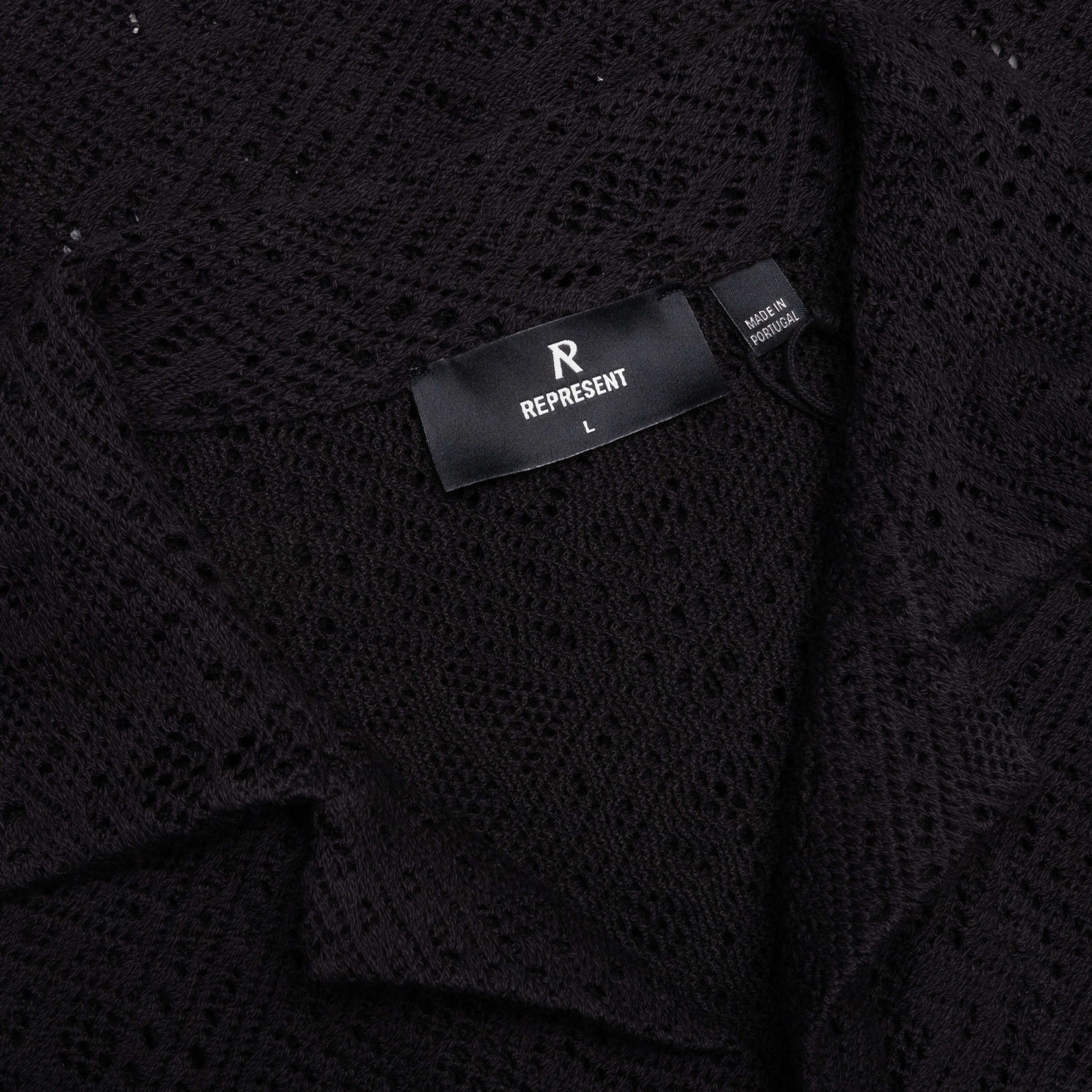 All Over Crochet Shirt - Jet Black
