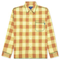 Contrast Stitch Flannel - Yellow/Brown