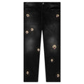 Beaded Sun Wide Jeans - Charcoal Wash