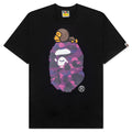 Color Camo Milo on Big Ape Tee - Black/Purple