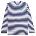 Green Emblem Striped L/S T-Shirt - Navy/White