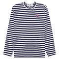 Small Red Heart Striped L/S T-Shirt - Navy/White