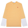 Stripe White T-Shirt - Yellow