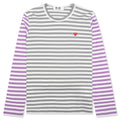Women's Bi-Color Stripe T-Shirt - Grey/Purple