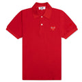 Women's CDG Heart Emblem Polo Tee - Red