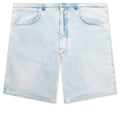 Cutted Belt Low Rise Denim Shorts - Pale Blue
