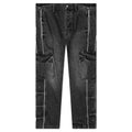 Denim Track Logo Cargo Pants - Dark Wash