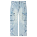 Denim Track Logo Cargos - Light Wash