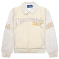 Dragon Embroidered Varsity Jacket - Off White