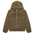 Faded Graphic Zip Hoodie - Olive