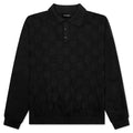 Palmer Checked L/S Sweater Polo - Tips Black