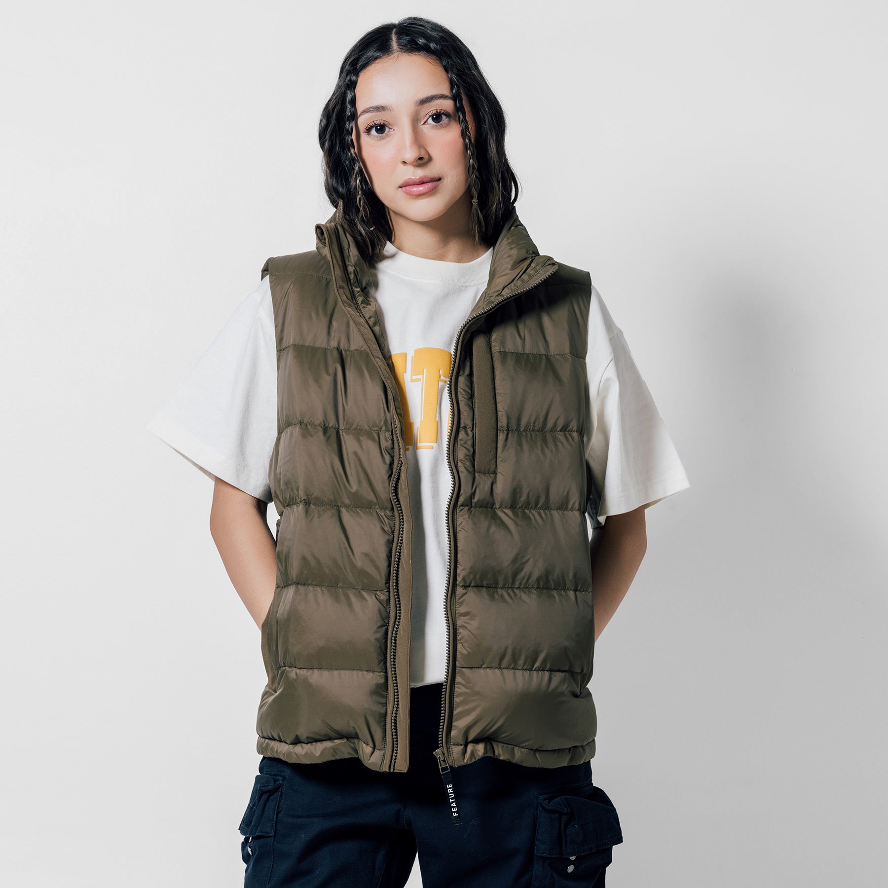 Sherman Convertible Puffer Vest - Burnt Orange