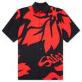 Floral Embroidered Patch Suiting Shirt - Navy/Red