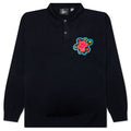 Flower Blob Knitted Polo Shirt - Midnight Blue