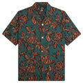 Flower Cut Cabana Shirt - Peacock Green