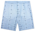 Skate Fit Shorts w/ Elastic Waist Band - Navy/Light Blue