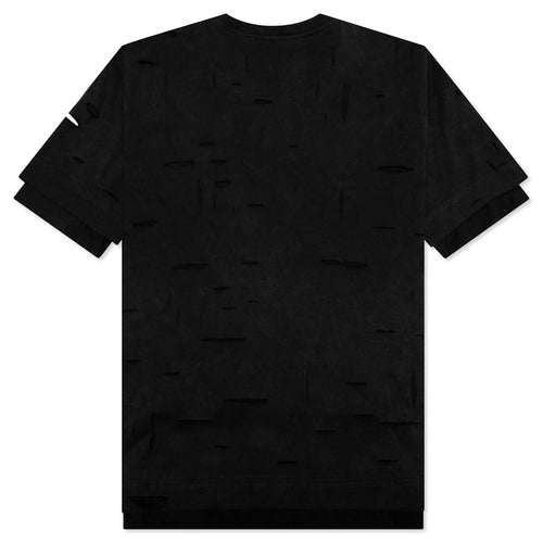 2 Layer Classic Fit Hole T-Shirt - Faded Black
