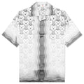 Gradient Heart Monogram S/S Cuban Collar Shirt - Grey