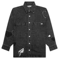 Heart Patchwork L/S Shirt - Heart Charcoal Wash