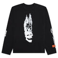 Flaming Skull L/S Tee - Black/White