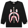 Kid's ABC Camo Shark L/S Tee - Black/Pink