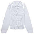 Loose Fit Button Shirt with White Accents - Light Blue