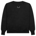 Mock Neck Smile Sweatshirt - Black