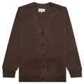 Button-Up Long-Sleeved Cardigan - Walnut