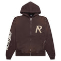 Masking Tape Initial Zip Hoodie - Cedar