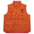 Multi-Pocket Zipped Down Vest - Orange
