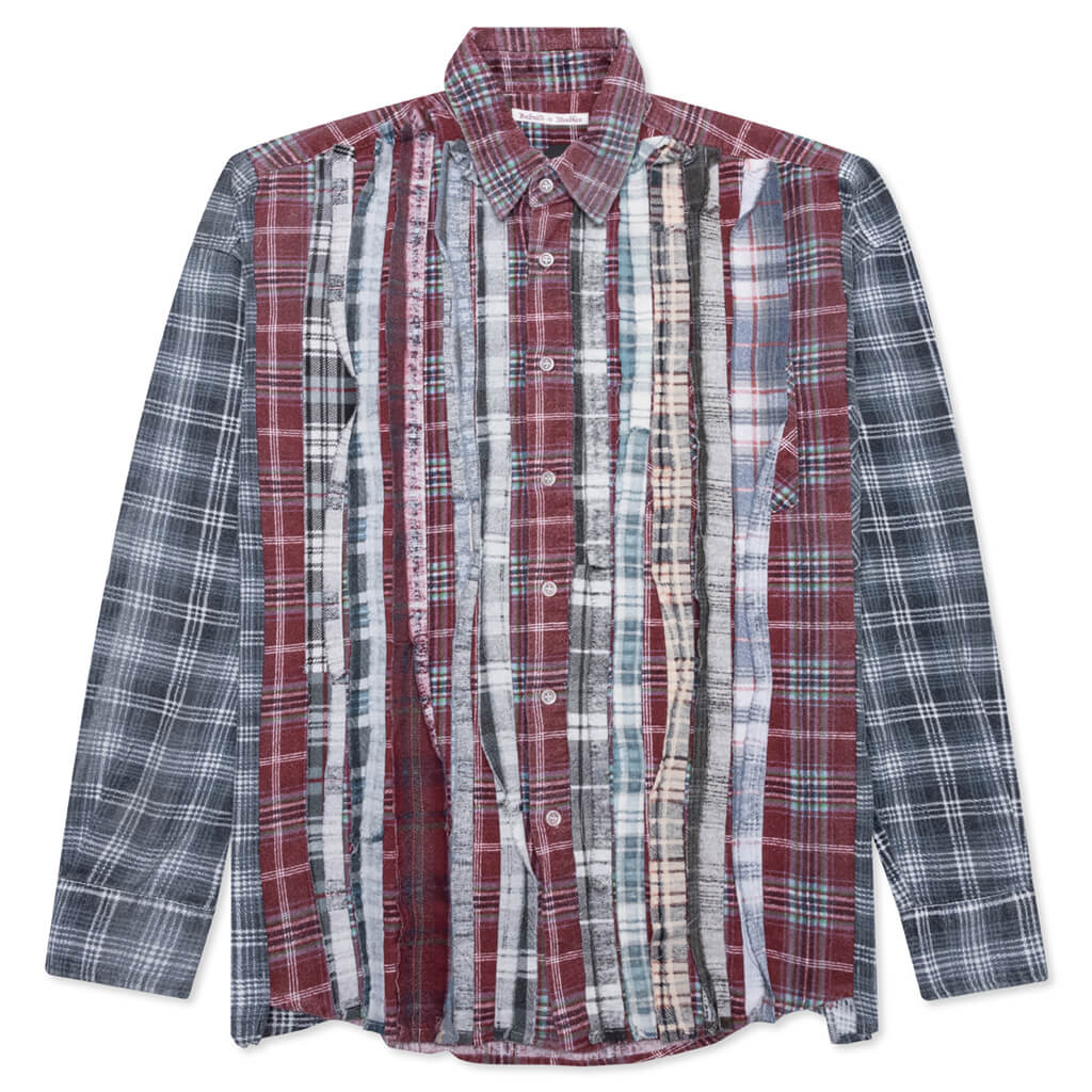 Flannel Shirt Ribbon Wide Reflection Shirt - Assorted