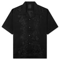 Boxy fit shirt in floral jacquard - Black