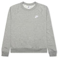 Sportswear Women’s Essential Fleece Crew - Dark Grey Heather/White
