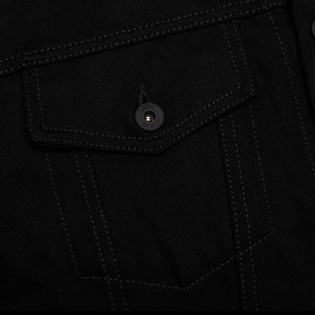Diag Tab Slim Denim Jacket - Black/White
