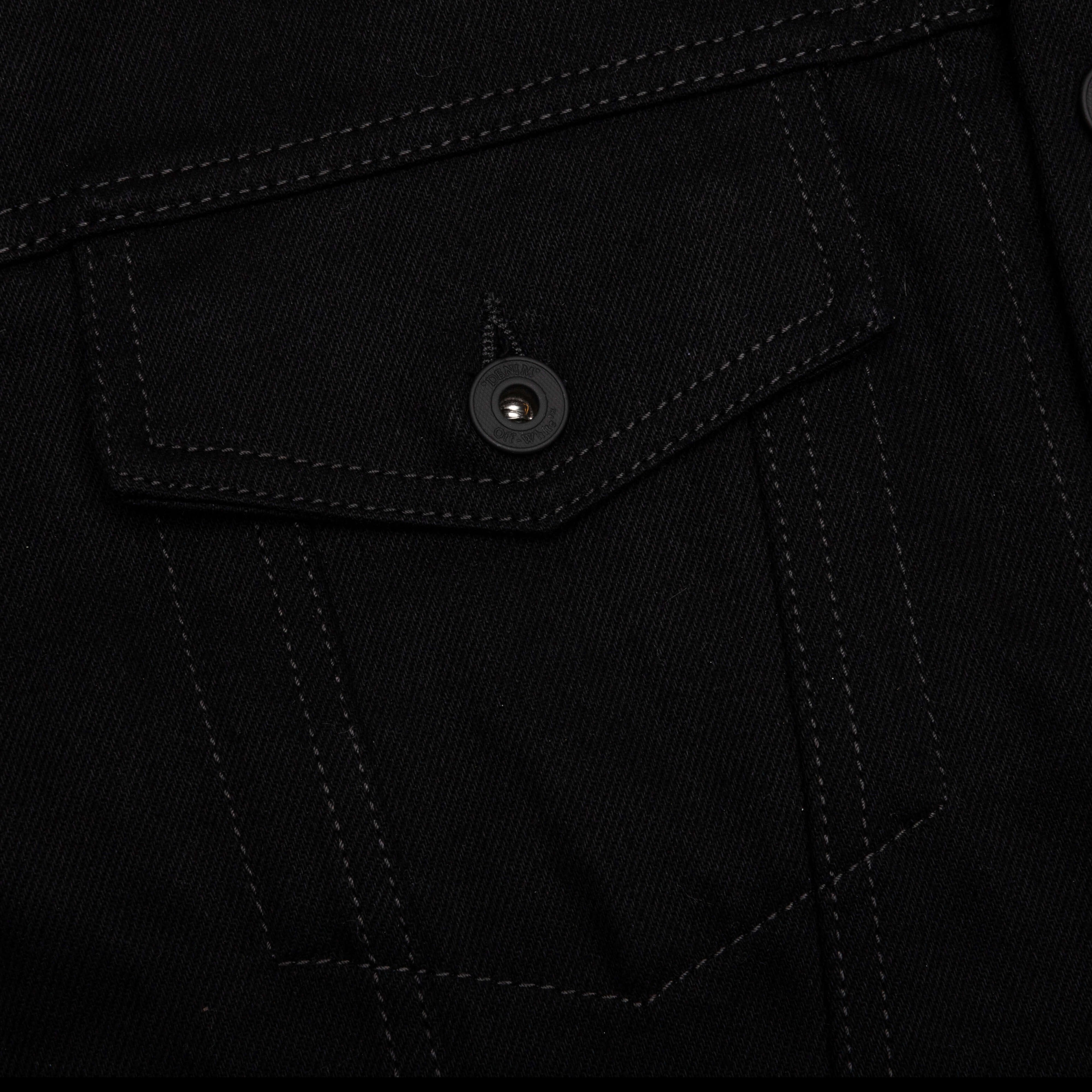 Diag Tab Slim Denim Jacket - Black/White