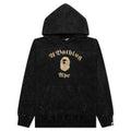 Over Dye Pullover Relaxed Fit Hoodie - Black