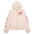 Gothic Logo Zipped Crew - Light Beige/Red